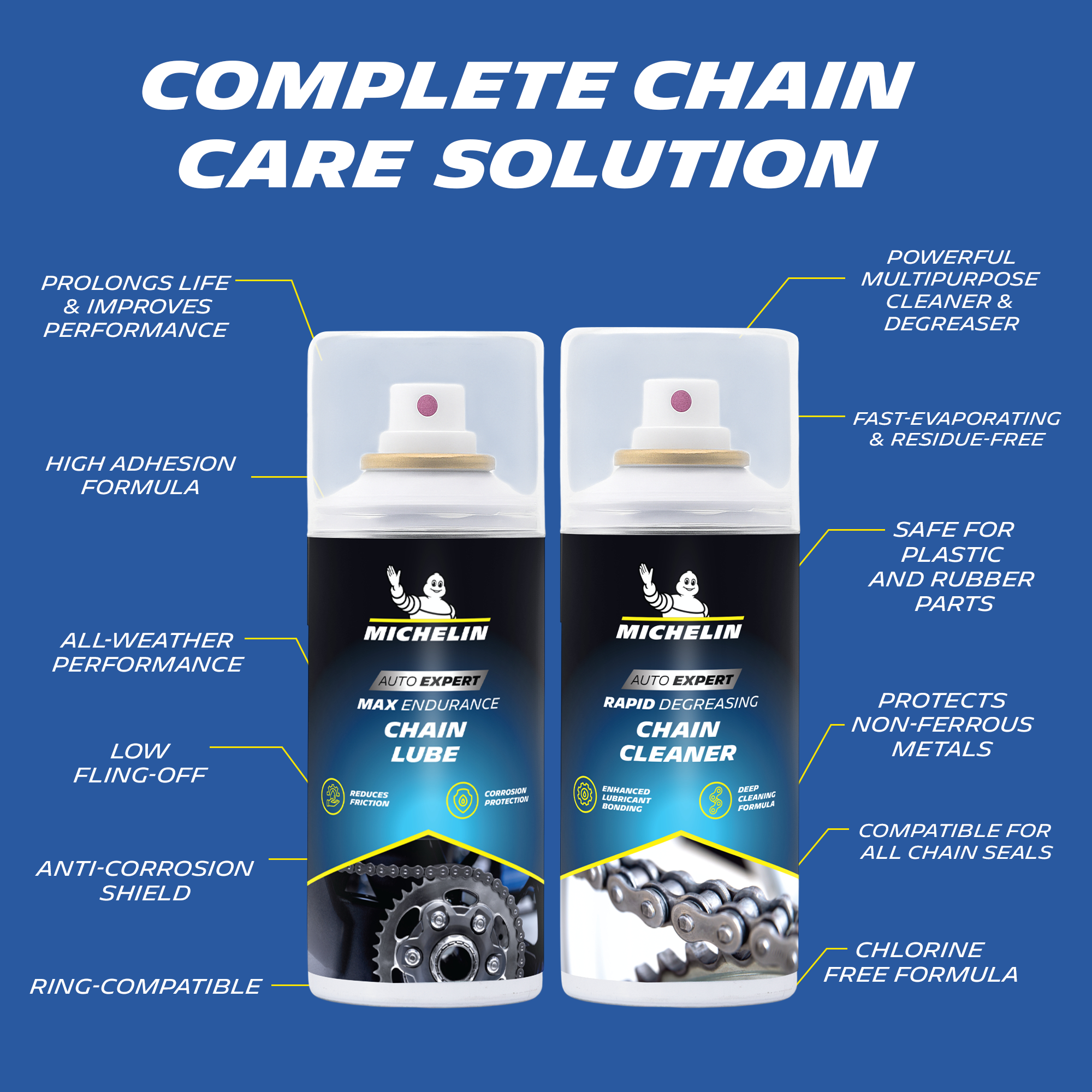 Chain Cleaner & Chain Lube 150 ml Combo