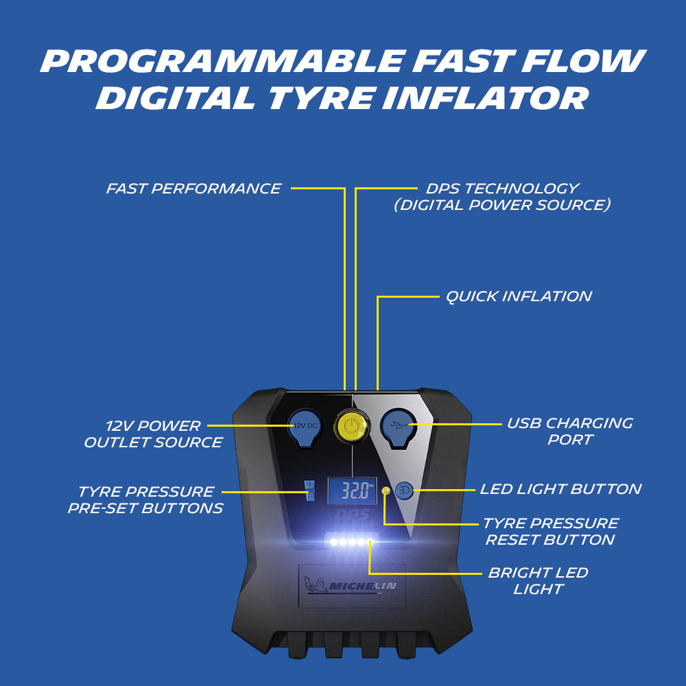 Programmable Fast Flow Digital Tyre Inflator