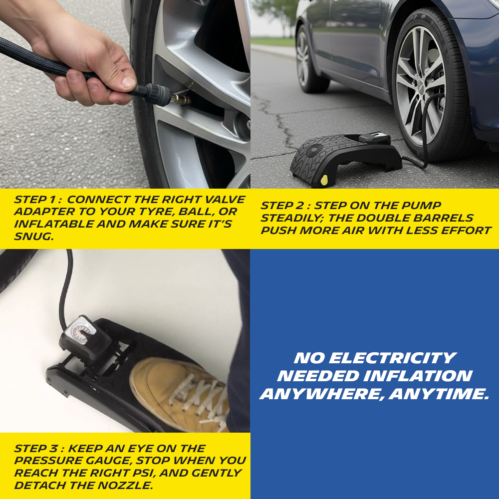 Double Barrel Foot Pump