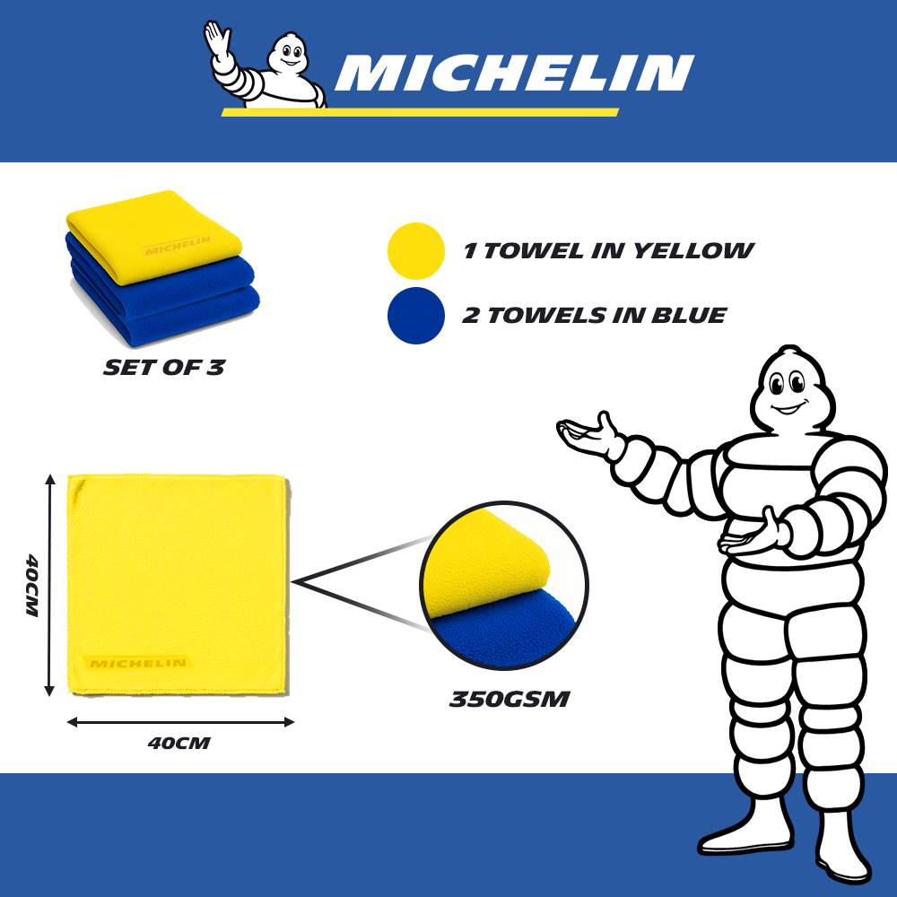350 GSM 40x40 cms 6 pcs (3 blue & 3 yellow)